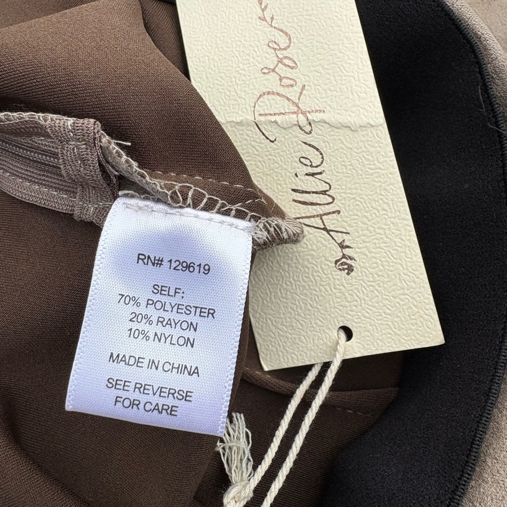Allie Rose-NWT medium moleskin feel pants. Light olive/grayish. Elastic&side zip - Picture 8 of 11